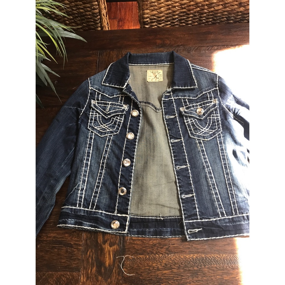 L.A. Idol women’s jean jacket w/ rhinestones (M)